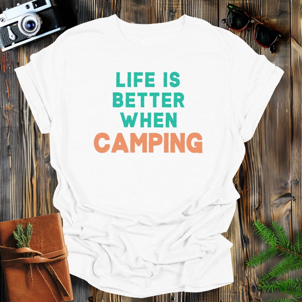 MyDesigns Physical Item S / White Camping Life T-Shirt