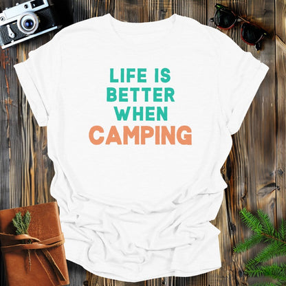 MyDesigns Physical Item S / White Camping Life T-Shirt