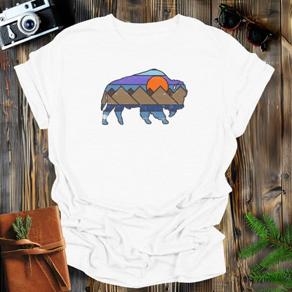 MyDesigns Physical Item S / White Distressed Buffalo Sunset T-Shirt