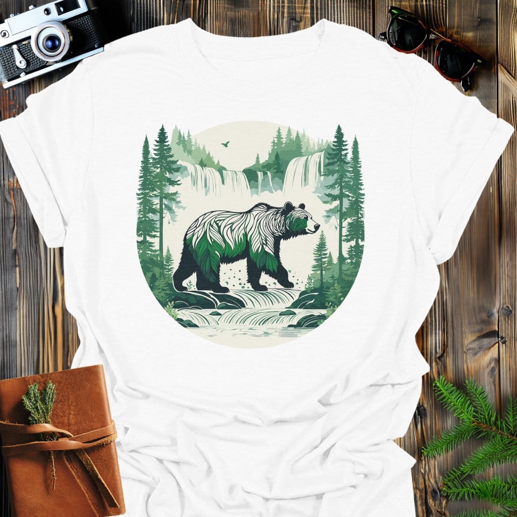 Forest Guardian T-Shirt In White / S Lightweight adventure tee for outdoor lovers Perfect for hiking camping or road trips Made from soft breathable cotton for all-day comfort Ideal for nature lovers and adventurers FAYO Threads outdoor apparel remember Fun Awaits You Outside