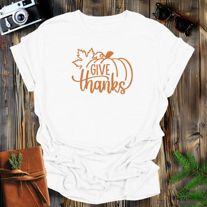 MyDesigns Physical Item S / White Give Thanks Pumpkin T-Shirt