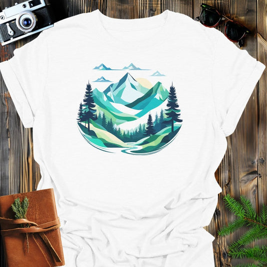 Majestic Valley T-Shirt In White / S Lightweight adventure tee for outdoor lovers Perfect for hiking camping or road trips Made from soft breathable cotton for all-day comfort Ideal for nature lovers and adventurers FAYO Threads outdoor apparel remember Fun Awaits You Outside