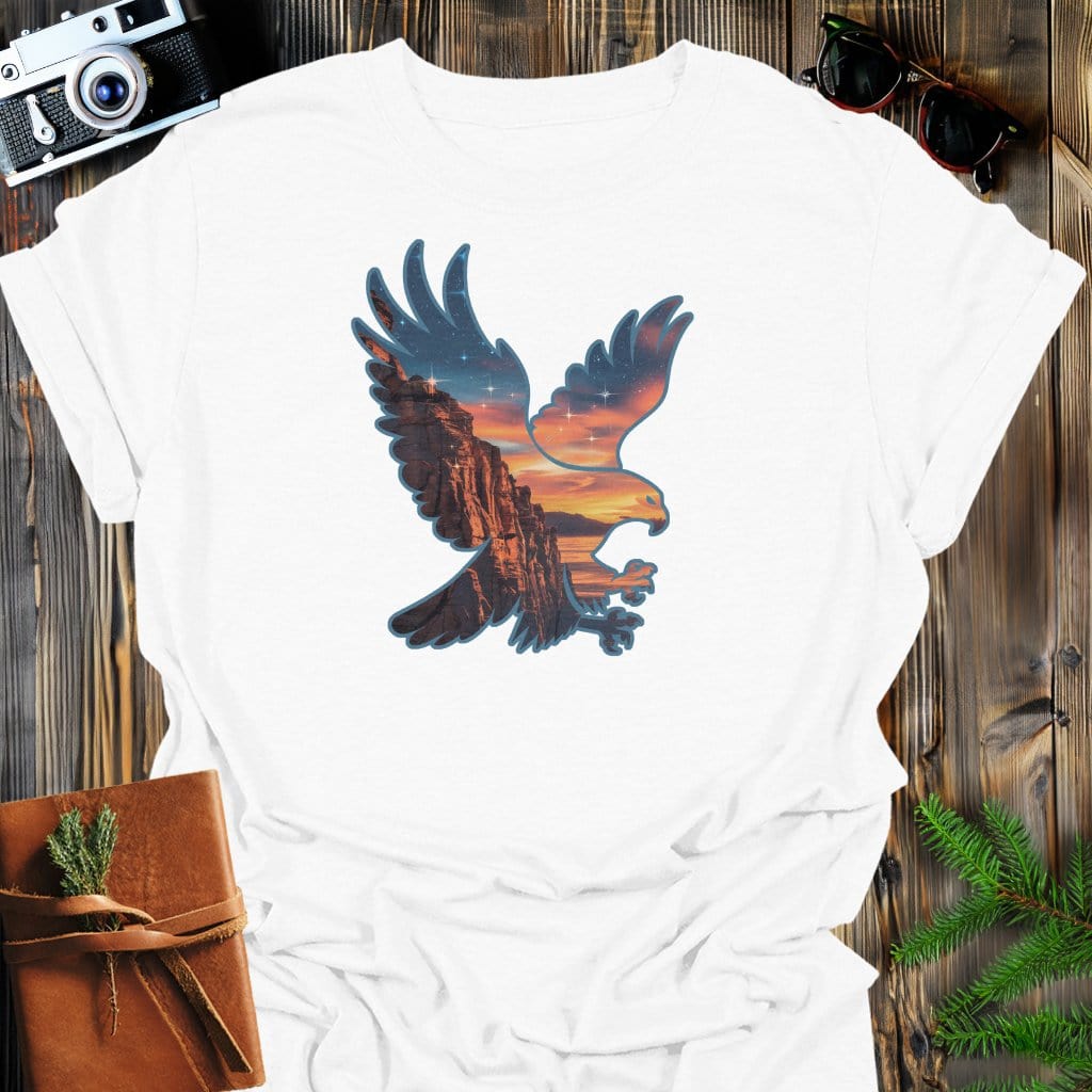 Skybound Spirit T-Shirt In White / S Lightweight adventure tee for outdoor lovers Perfect for hiking camping or road trips Made from soft breathable cotton for all-day comfort Ideal for nature lovers and adventurers FAYO Threads outdoor apparel remember Fun Awaits You Outside