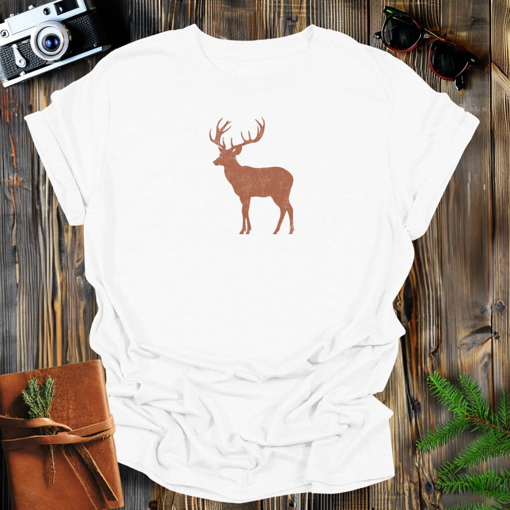 MyDesigns Physical Item S / White Vintage Buck T-Shirt