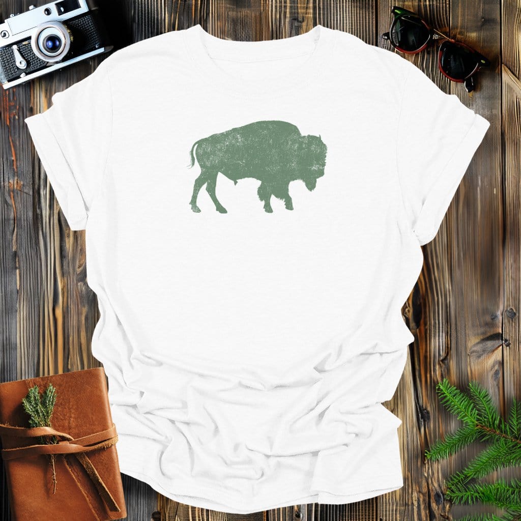 MyDesigns Physical Item S / White Vintage Buffalo T-Shirt