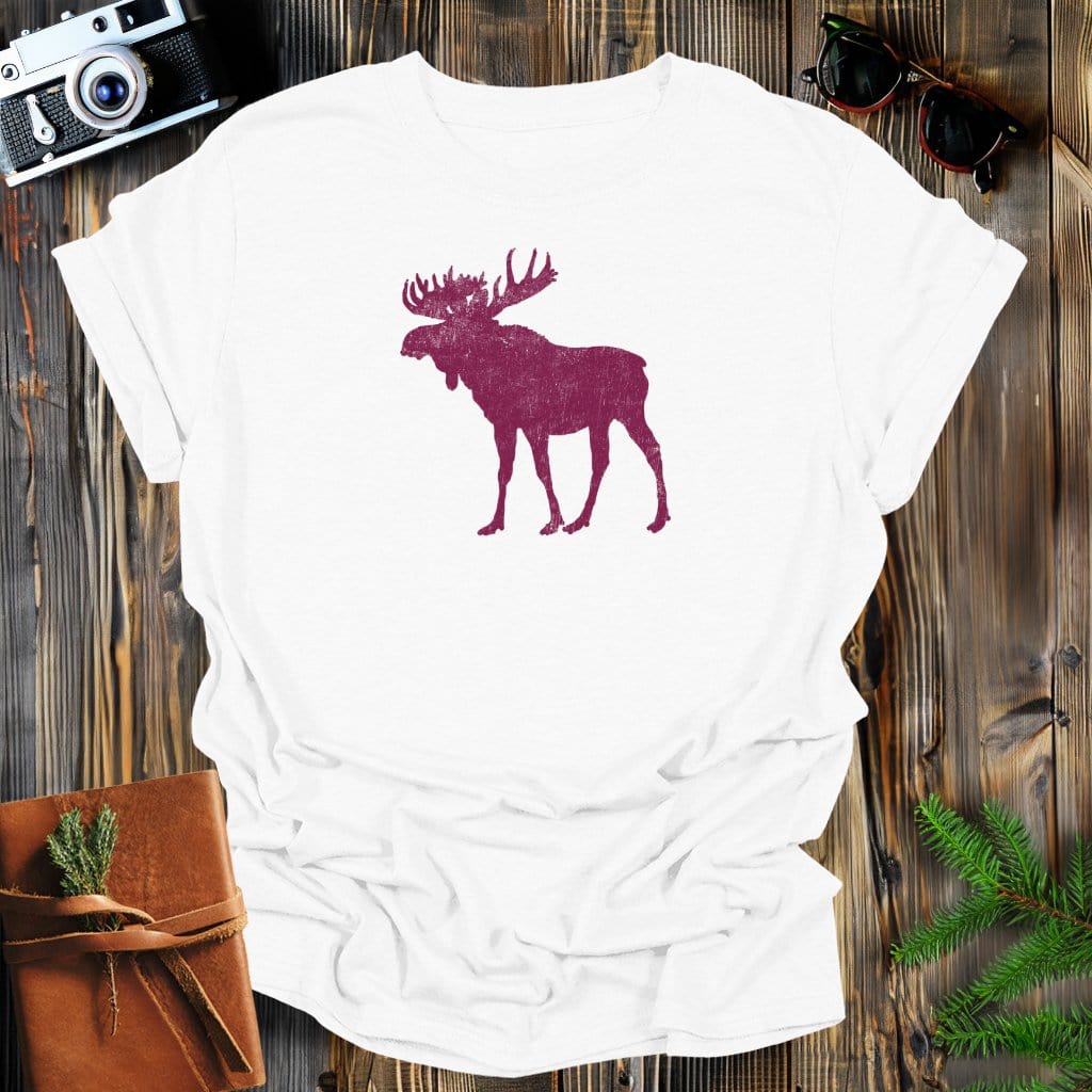 MyDesigns Physical Item S / White Vintage Majestic Moose T-Shirt