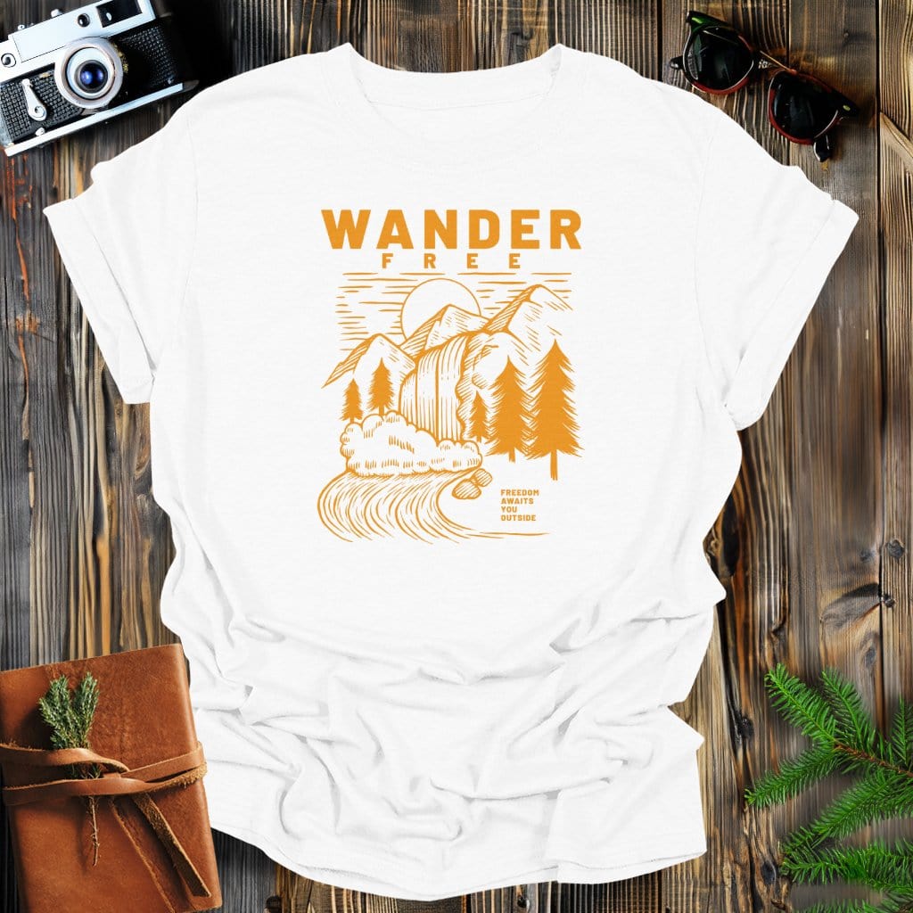 MyDesigns Physical Item S / White Wander Free Waterfall T-Shirt