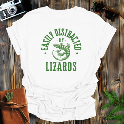 MyDesigns Physical Item White / S Easily Distracted By Lizards T-Shirt