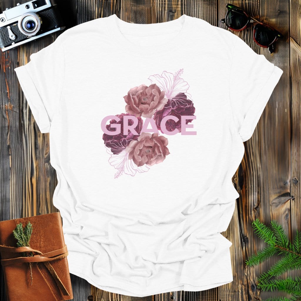 MyDesigns Physical Item White / S Grace in Roses T-Shirt