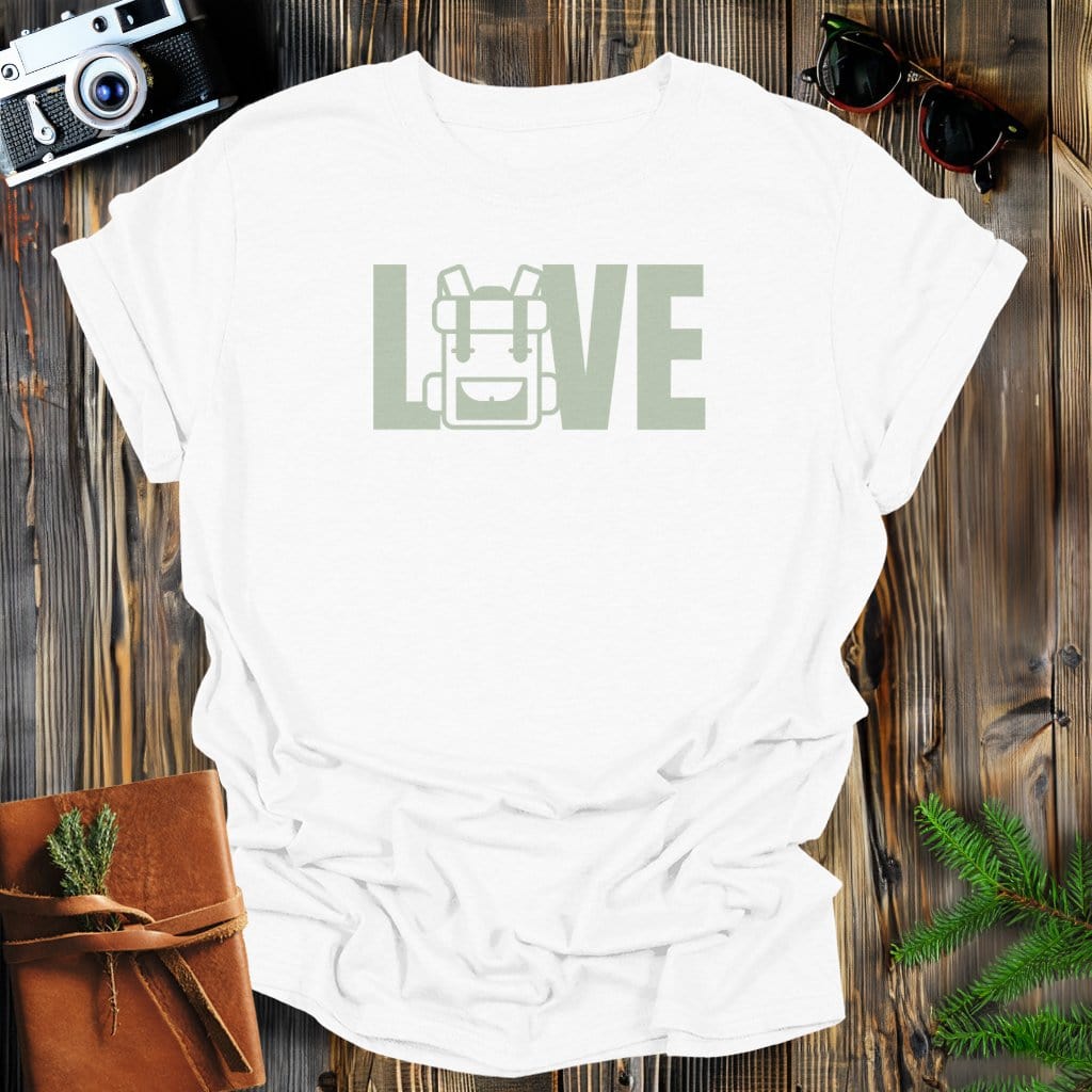 MyDesigns Physical Item White / S Love Hiking Backpack T-Shirt