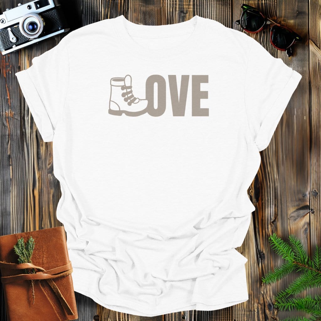 MyDesigns Physical Item White / S Love Hiking Boot T-Shirt