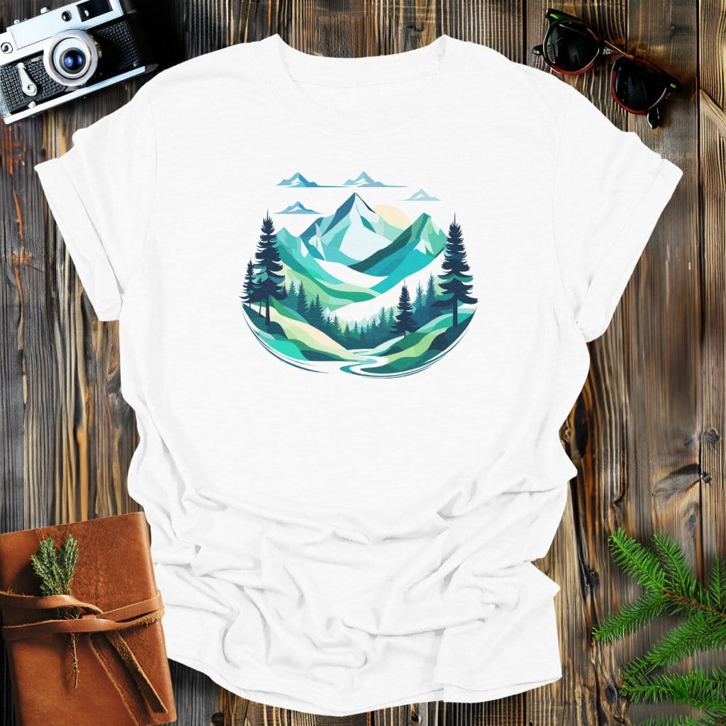 MyDesigns Physical Item White / S Mountain Geometric T-Shirt