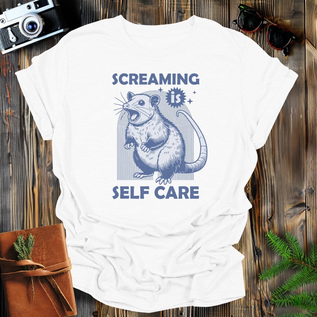 MyDesigns Physical Item White / S Screaming is Self Care Rat T-Shirt