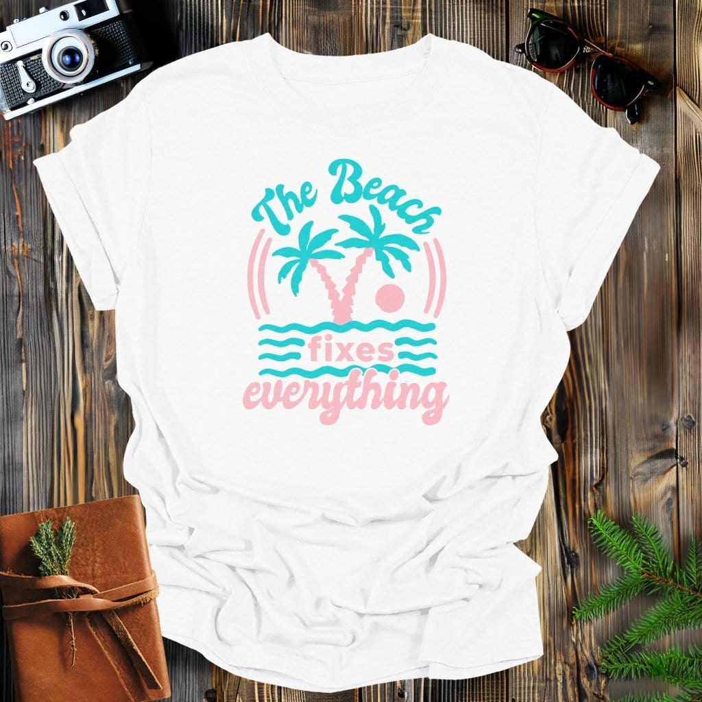 MyDesigns Physical Item White / S The Beach Fixes Everything 90s Style Long Sleeve T-Shirt