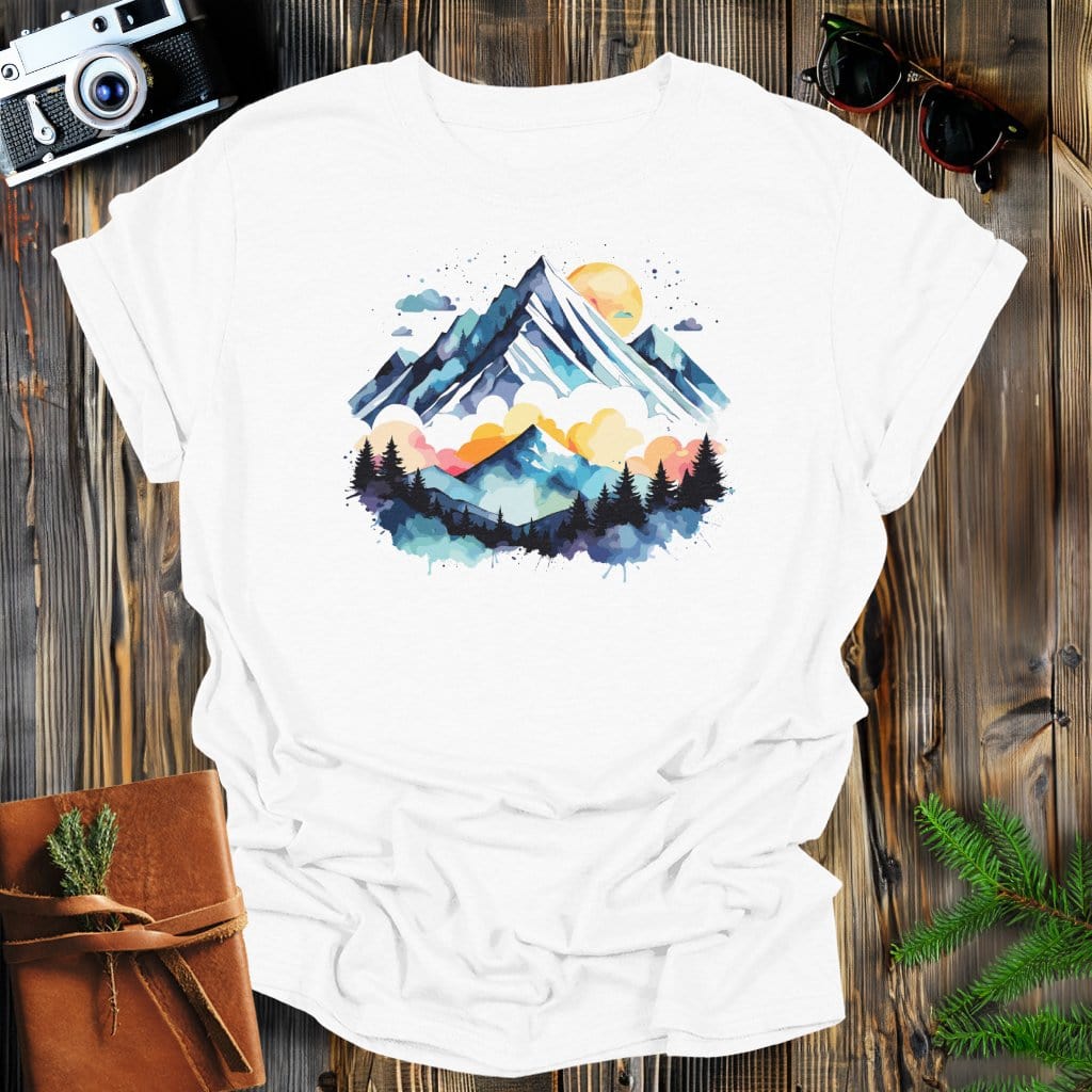 MyDesigns Physical Item White / S Water Color Mountains T-Shirt