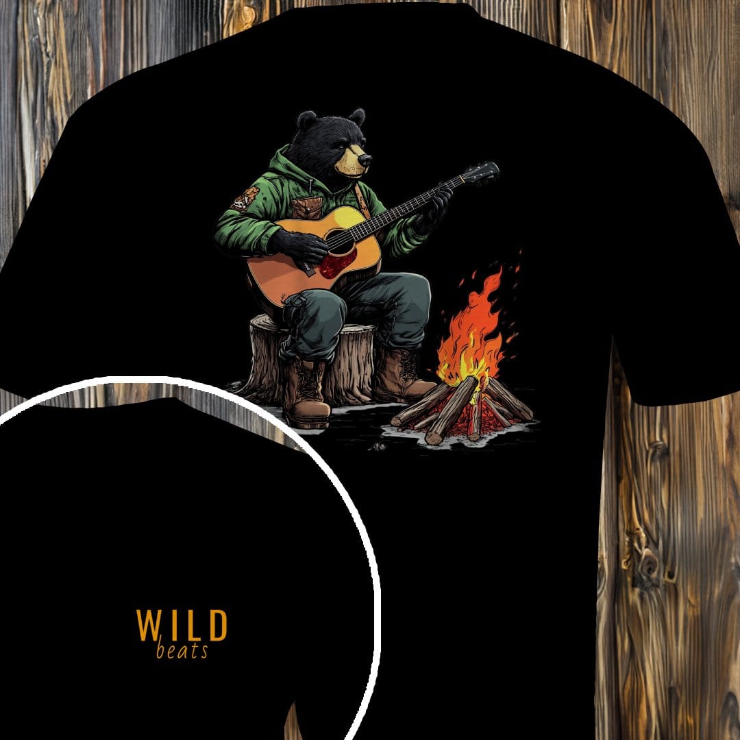 MyDesigns T-Shirt Black / S Black Bear Campfire Jam T-Shirt