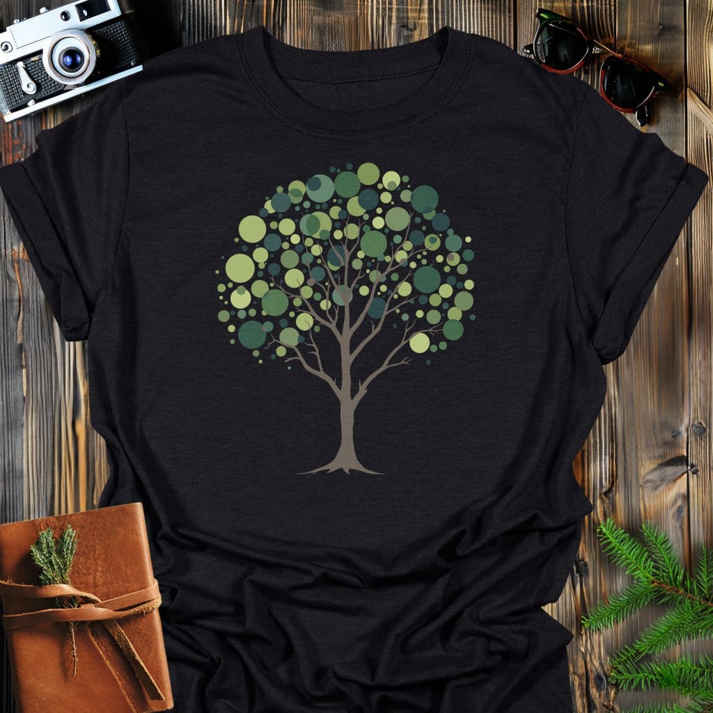 Blooming Oak T-Shirt In Black / S Lightweight adventure tee for outdoor lovers Perfect for hiking camping or road trips Made from soft breathable cotton for all-day comfort Ideal for nature lovers and adventurers FAYO Threads outdoor apparel remember Fun Awaits You Outside
