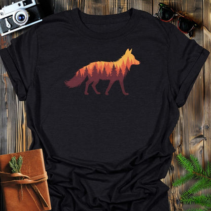 Forest Fox T-Shirt In Black / S Lightweight adventure tee for outdoor lovers Perfect for hiking camping or road trips Made from soft breathable cotton for all-day comfort Ideal for nature lovers and adventurers FAYO Threads outdoor apparel remember Fun Awaits You Outside