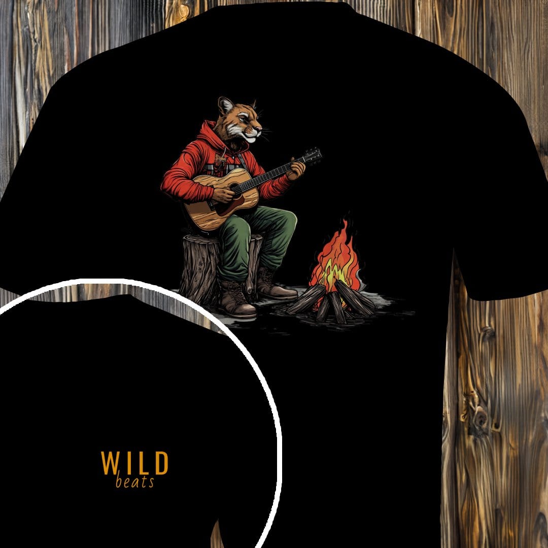 MyDesigns T-Shirt Black / S Mountain Lion Campfire Jam T-Shirt