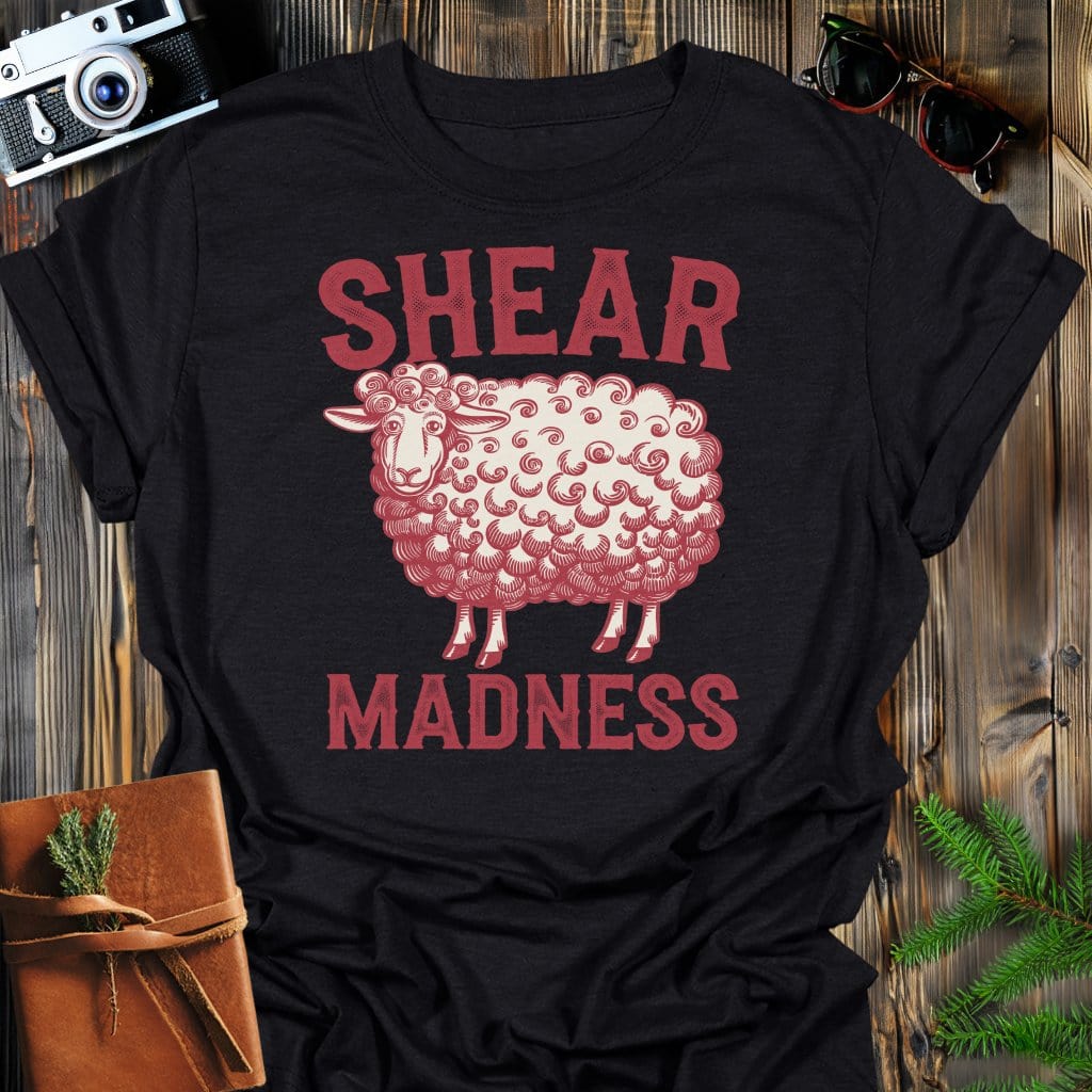 Shear Madness T-Shirt In Black / S Lightweight adventure tee for outdoor lovers Perfect for hiking camping or road trips Made from soft breathable cotton for all-day comfort Ideal for nature lovers and adventurers FAYO Threads outdoor apparel remember Fun Awaits You Outside