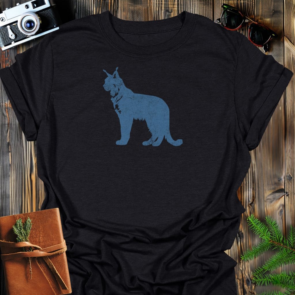 Vintage Lynx T-Shirt In Black / S Lightweight adventure tee for outdoor lovers Perfect for hiking camping or road trips Made from soft breathable cotton for all-day comfort Ideal for nature lovers and adventurers FAYO Threads outdoor apparel remember Fun Awaits You Outside