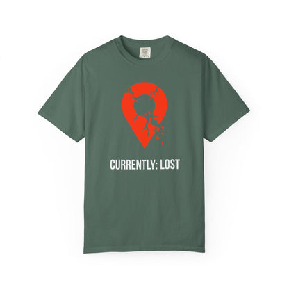 Currently Lost T-Shirt In Blue Spruce / S Lightweight adventure tee for outdoor lovers Perfect for hiking camping or road trips Made from soft breathable cotton for all-day comfort Ideal for nature lovers and adventurers FAYO Threads outdoor apparel remember Fun Awaits You Outside