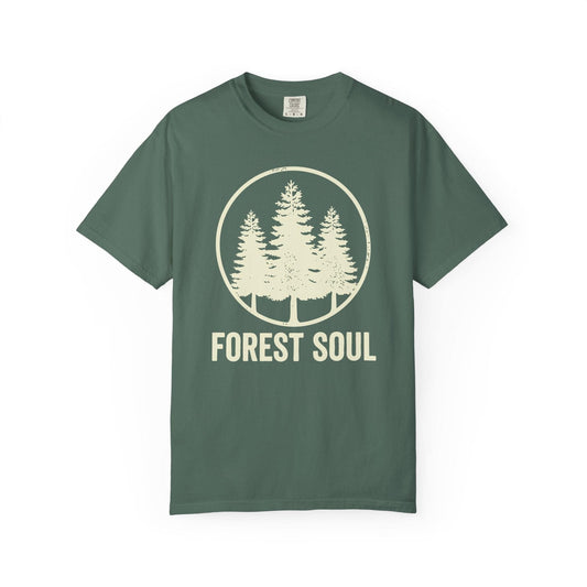 Forest Soul T-Shirt In Blue Spruce / S Lightweight adventure tee for outdoor lovers Perfect for hiking camping or road trips Made from soft breathable cotton for all-day comfort Ideal for nature lovers and adventurers FAYO Threads outdoor apparel remember Fun Awaits You Outside