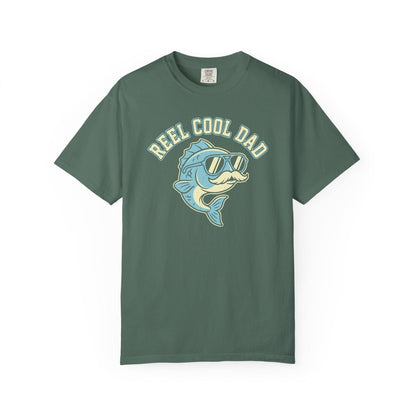 Reel Cool Dad T-Shirt In Blue Spruce / S Lightweight adventure tee for outdoor lovers Perfect for hiking camping or road trips Made from soft breathable cotton for all-day comfort Ideal for nature lovers and adventurers FAYO Threads outdoor apparel remember Fun Awaits You Outside