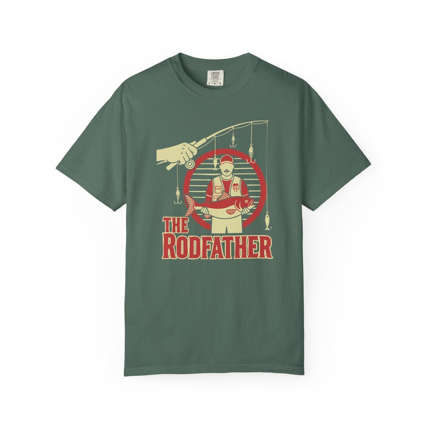 The Rodfather T-Shirt In Blue Spruce / S Lightweight adventure tee for outdoor lovers Perfect for hiking camping or road trips Made from soft breathable cotton for all-day comfort Ideal for nature lovers and adventurers FAYO Threads outdoor apparel remember Fun Awaits You Outside