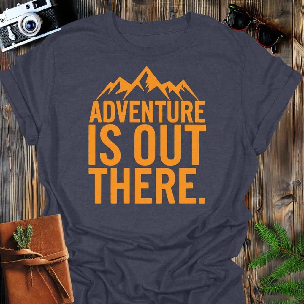Adventure Is Out There T-Shirt In Dark Heather / S Lightweight adventure tee for outdoor lovers Perfect for hiking camping or road trips Made from soft breathable cotton for all-day comfort Ideal for nature lovers and adventurers FAYO Threads outdoor apparel remember Fun Awaits You Outside