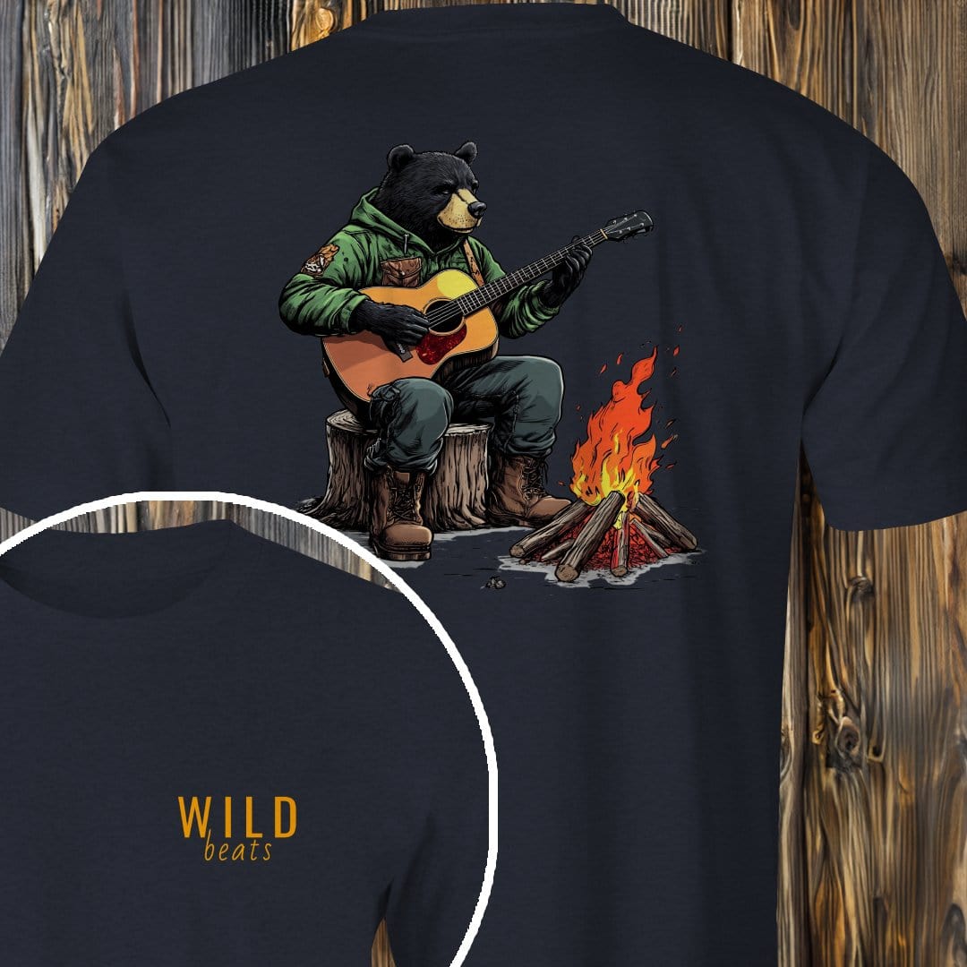 MyDesigns T-Shirt Dark Heather / S Black Bear Campfire Jam T-Shirt