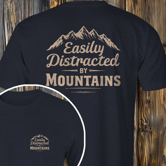 MyDesigns T-Shirt Dark Heather / S Distracted By Mountains T-Shirt