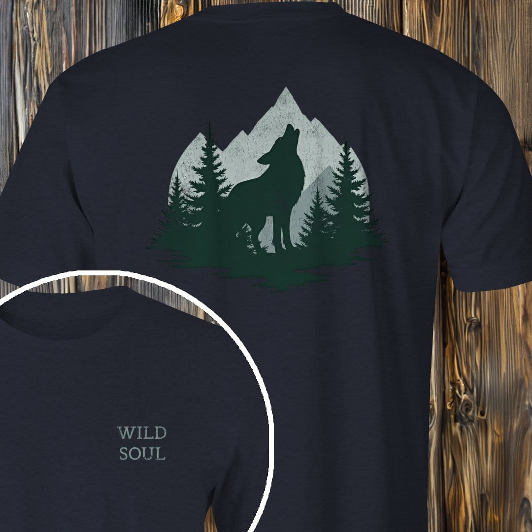 MyDesigns T-Shirt Dark Heather / S Distressed Howling Wolf T-Shirt