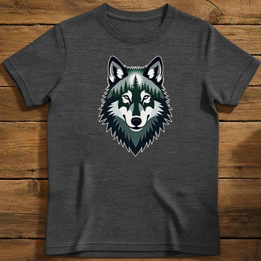 Forest Wolf T-Shirt In Dark Heather / S Lightweight adventure tee for outdoor lovers Perfect for hiking camping or road trips Made from soft breathable cotton for all-day comfort Ideal for nature lovers and adventurers FAYO Threads outdoor apparel remember Fun Awaits You Outside