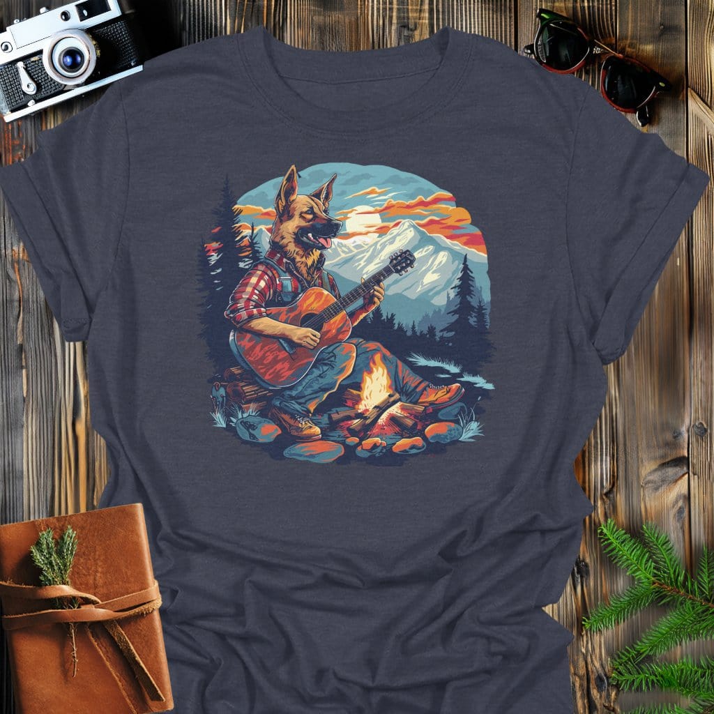 German Shepherd Country Jam T-Shirt In Dark Heather / S Lightweight adventure tee for outdoor lovers Perfect for hiking camping or road trips Made from soft breathable cotton for all-day comfort Ideal for nature lovers and adventurers FAYO Threads outdoor apparel remember Fun Awaits You Outside