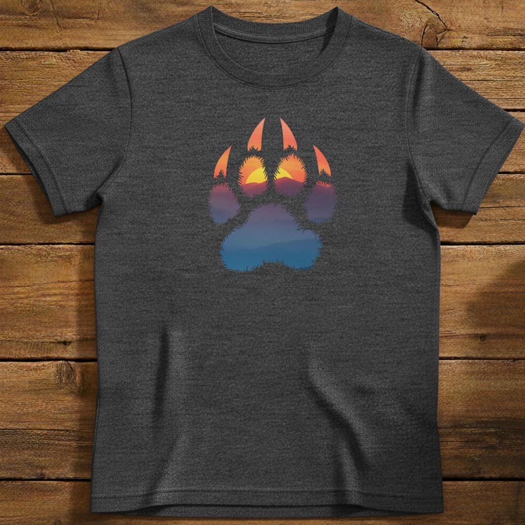 Wild Tracks T-Shirt In Dark Heather / S Lightweight adventure tee for outdoor lovers Perfect for hiking camping or road trips Made from soft breathable cotton for all-day comfort Ideal for nature lovers and adventurers FAYO Threads outdoor apparel remember Fun Awaits You Outside