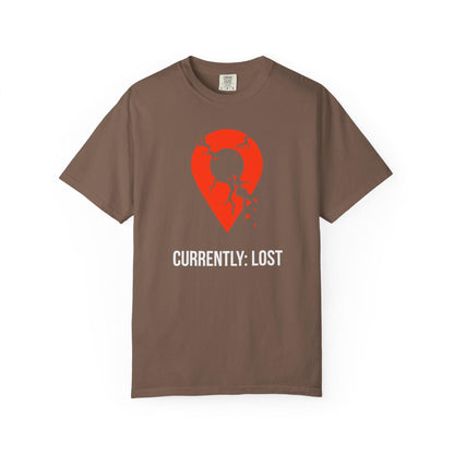 Currently Lost T-Shirt In Espresso / S Lightweight adventure tee for outdoor lovers Perfect for hiking camping or road trips Made from soft breathable cotton for all-day comfort Ideal for nature lovers and adventurers FAYO Threads outdoor apparel remember Fun Awaits You Outside
