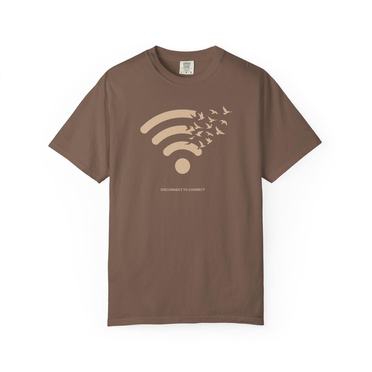 Disconnect to Connect T-Shirt In Espresso / S Lightweight adventure tee for outdoor lovers Perfect for hiking camping or road trips Made from soft breathable cotton for all-day comfort Ideal for nature lovers and adventurers FAYO Threads outdoor apparel remember Fun Awaits You Outside