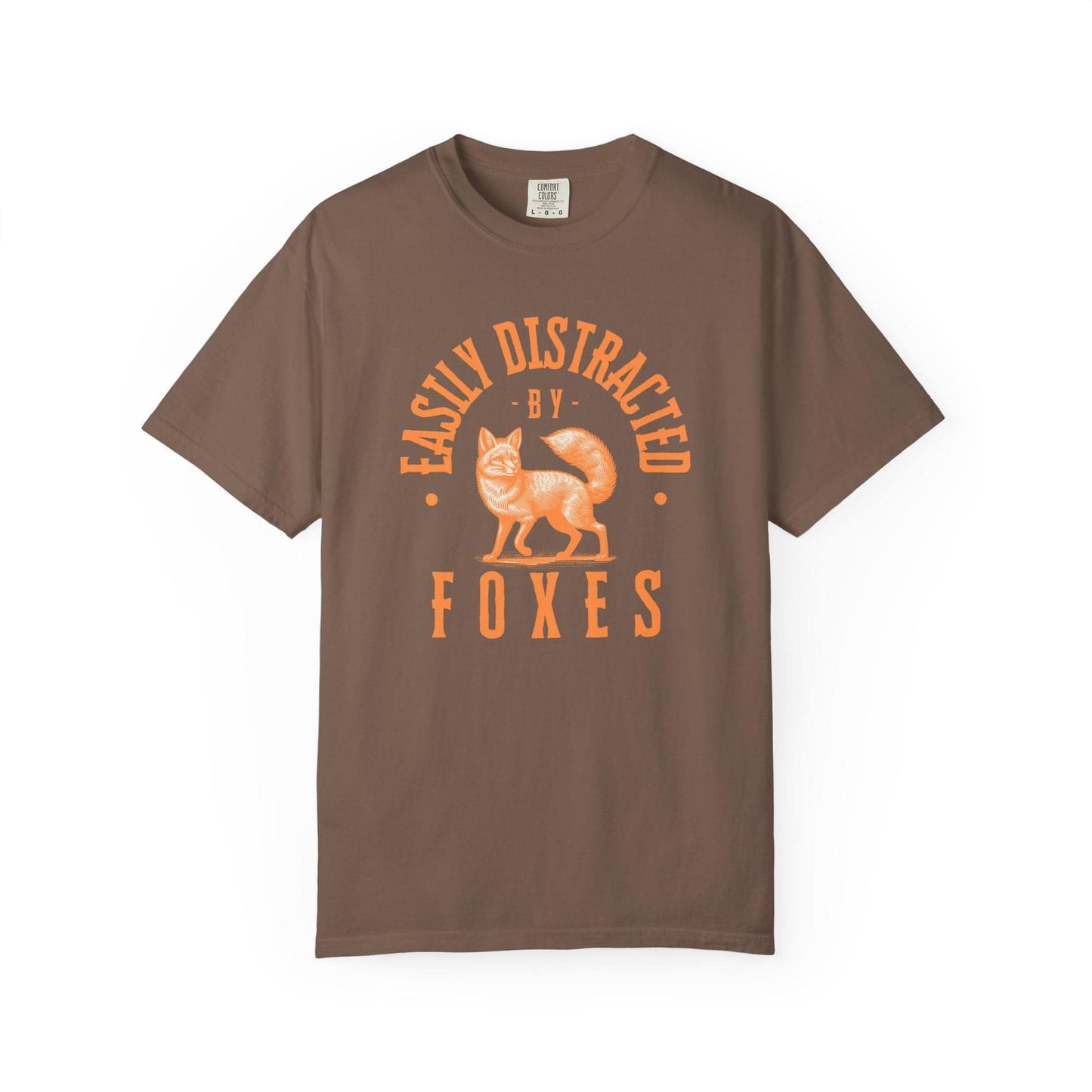 Easily Distracted by Foxes T-Shirt In Espresso / S Lightweight adventure tee for outdoor lovers Perfect for hiking camping or road trips Made from soft breathable cotton for all-day comfort Ideal for nature lovers and adventurers FAYO Threads outdoor apparel remember Fun Awaits You Outside