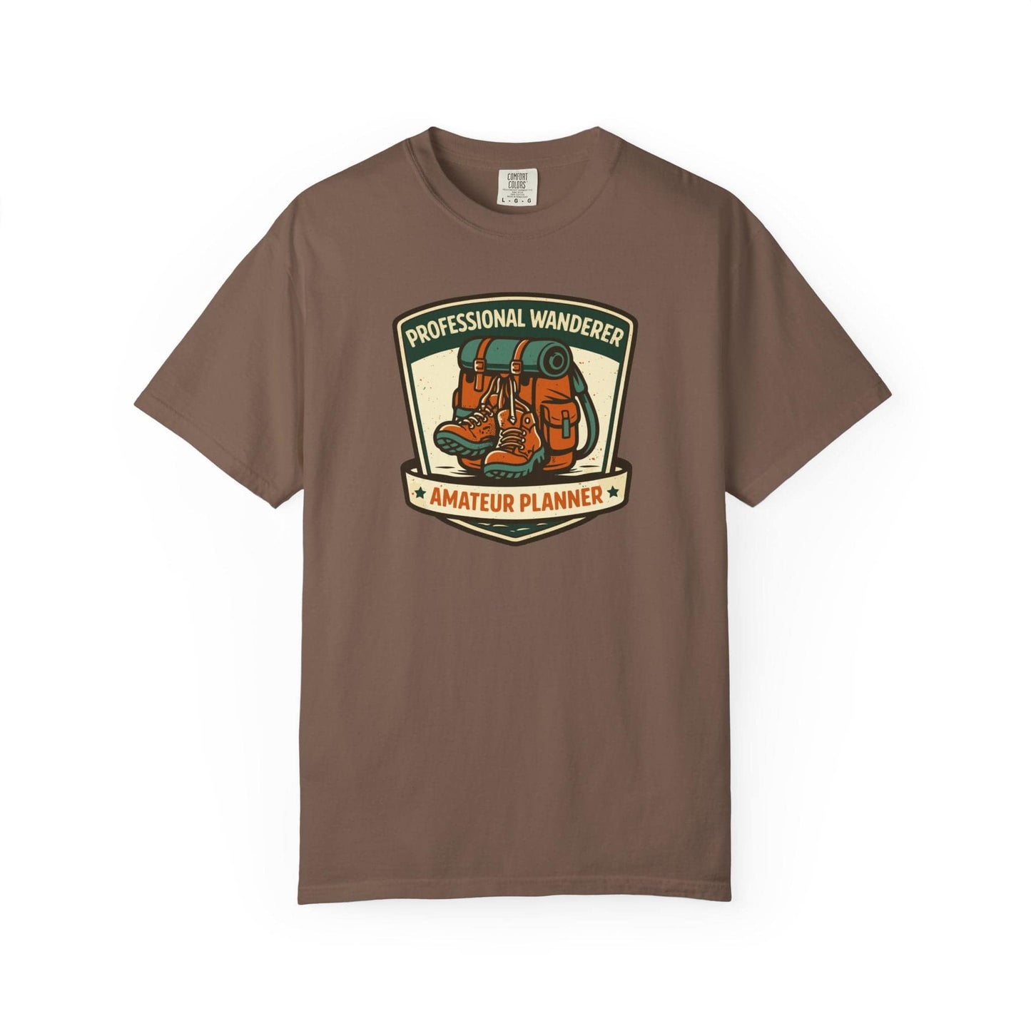 Professional Wanderer Amateur Planner T-Shirt In Espresso / S Lightweight adventure tee for outdoor lovers Perfect for hiking camping or road trips Made from soft breathable cotton for all-day comfort Ideal for nature lovers and adventurers FAYO Threads outdoor apparel remember Fun Awaits You Outside