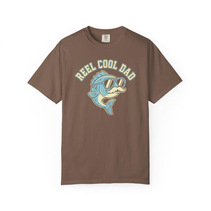 Reel Cool Dad T-Shirt In Espresso / S Lightweight adventure tee for outdoor lovers Perfect for hiking camping or road trips Made from soft breathable cotton for all-day comfort Ideal for nature lovers and adventurers FAYO Threads outdoor apparel remember Fun Awaits You Outside