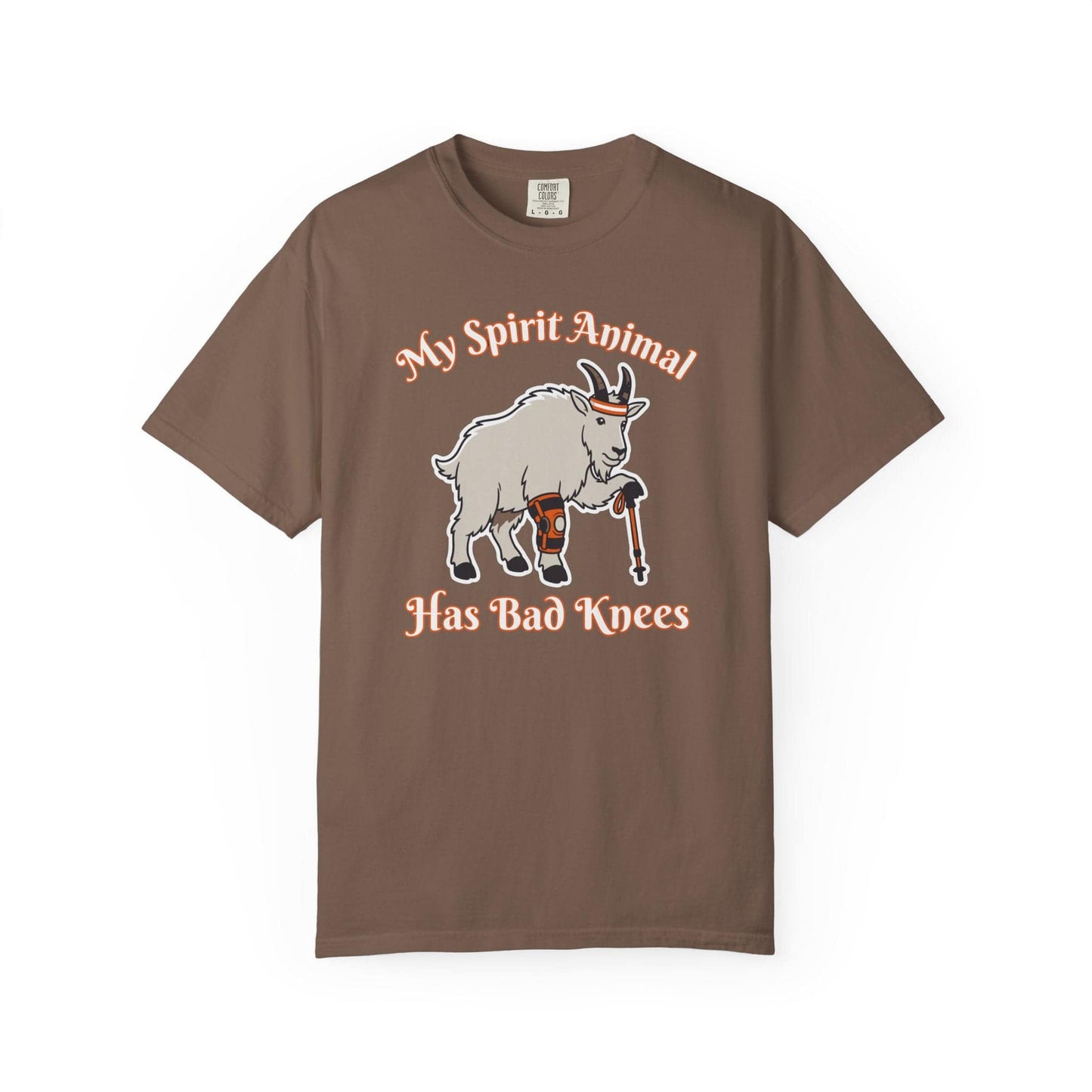 Spirit Animal Has Bad Knees T-Shirt In Espresso / S Lightweight adventure tee for outdoor lovers Perfect for hiking camping or road trips Made from soft breathable cotton for all-day comfort Ideal for nature lovers and adventurers FAYO Threads outdoor apparel remember Fun Awaits You Outside