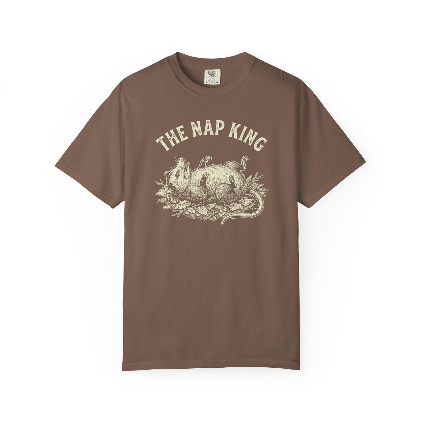The Nap King T-Shirt In Espresso / S Lightweight adventure tee for outdoor lovers Perfect for hiking camping or road trips Made from soft breathable cotton for all-day comfort Ideal for nature lovers and adventurers FAYO Threads outdoor apparel remember Fun Awaits You Outside