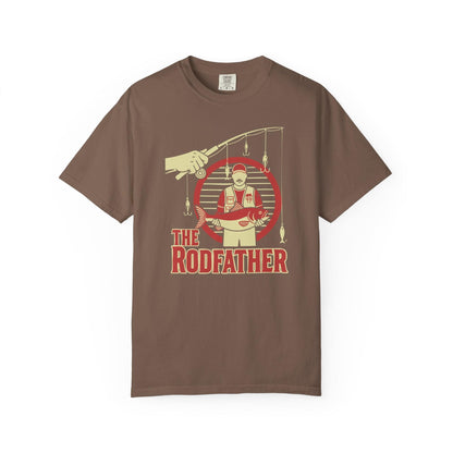 The Rodfather T-Shirt In Espresso / S Lightweight adventure tee for outdoor lovers Perfect for hiking camping or road trips Made from soft breathable cotton for all-day comfort Ideal for nature lovers and adventurers FAYO Threads outdoor apparel remember Fun Awaits You Outside
