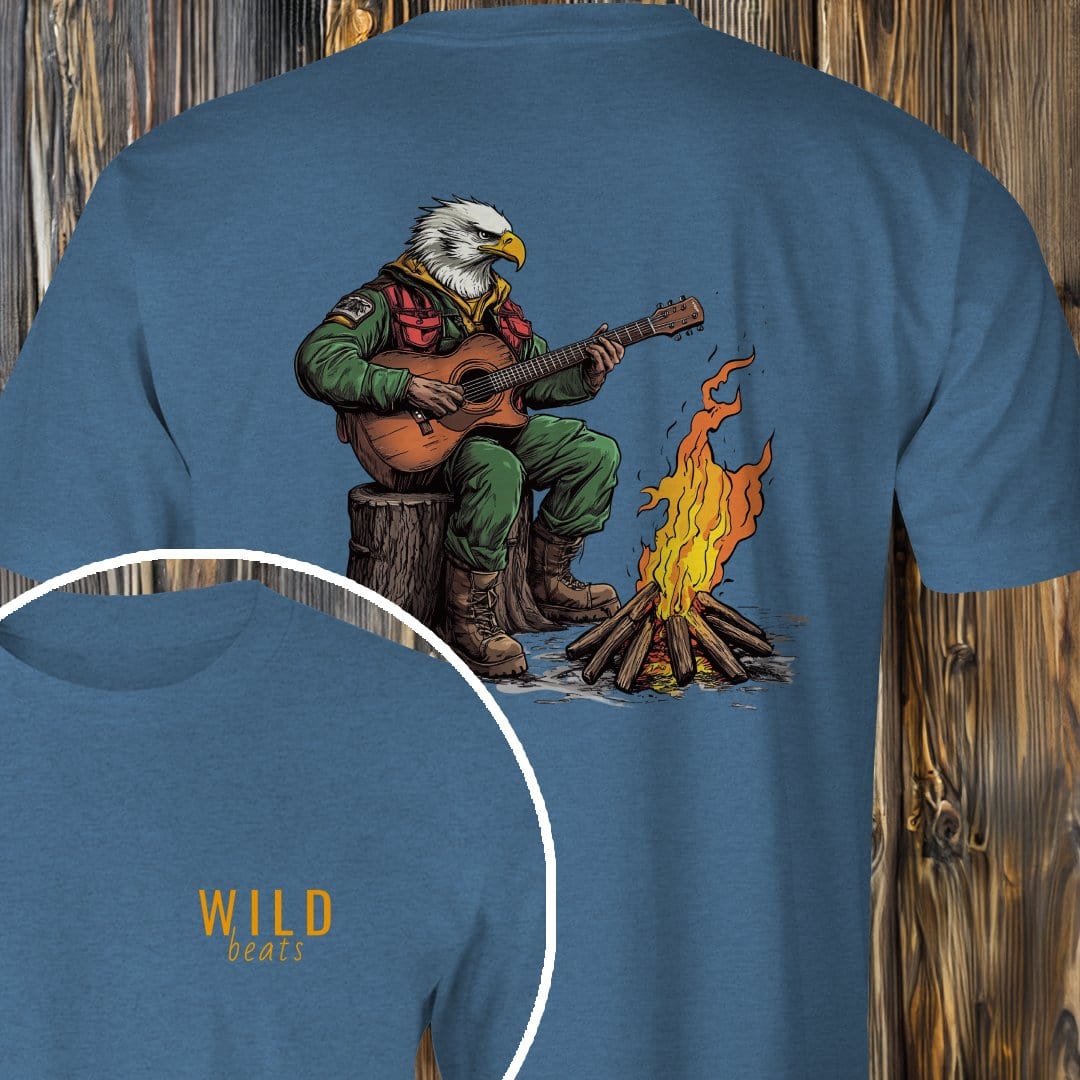 MyDesigns T-Shirt Heather Indigo / S Bald Eagle Campfire Jam T-Shirt