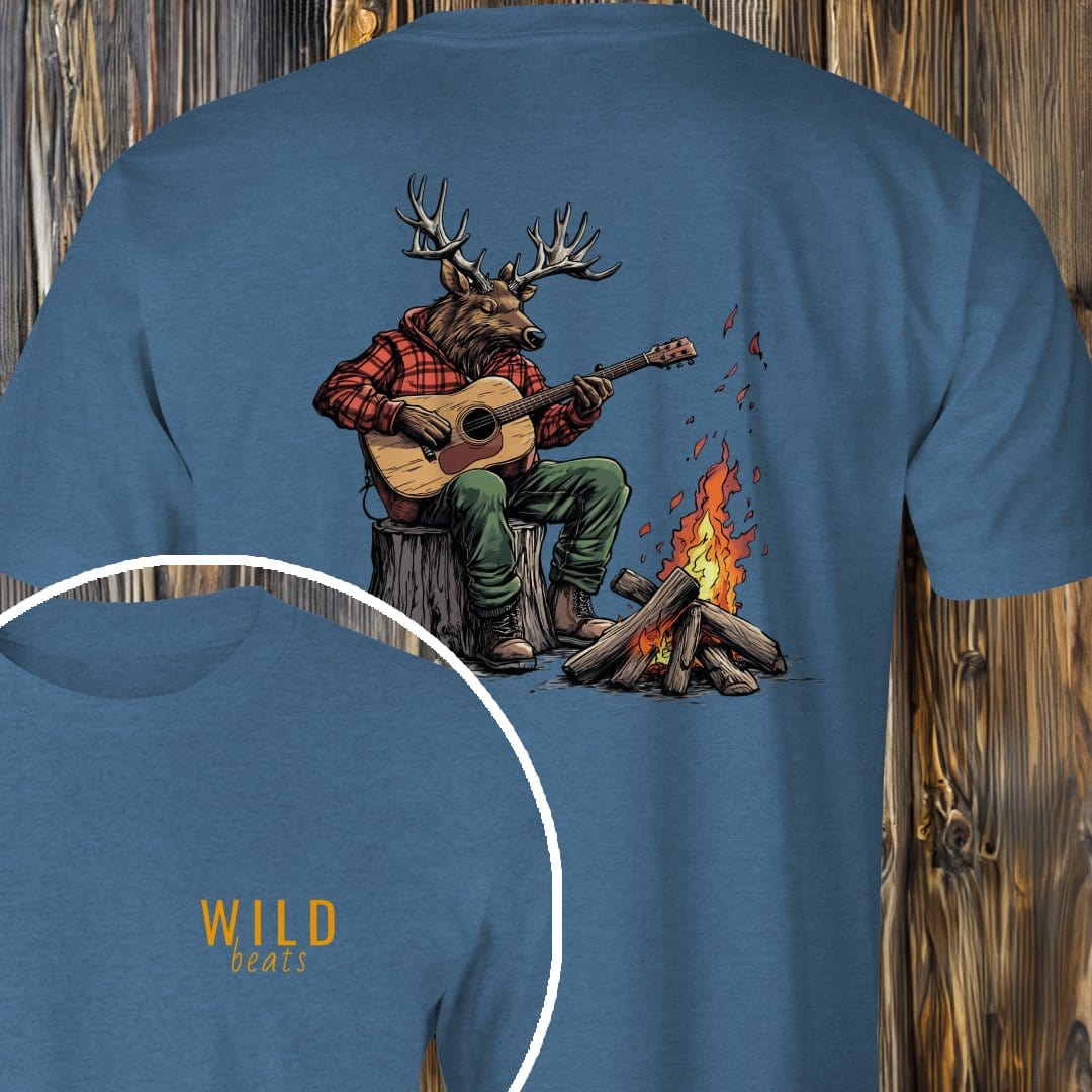 MyDesigns T-Shirt Heather Indigo / S Elk Campfire Jam T-Shirt