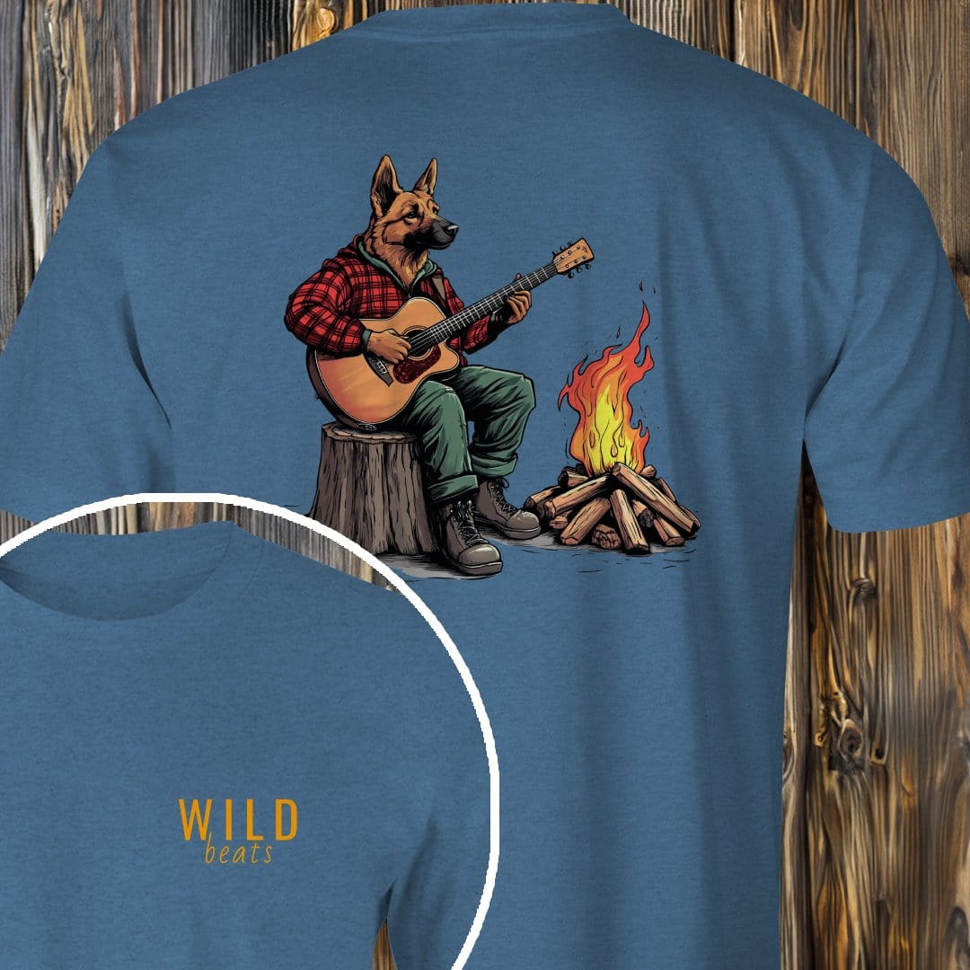 MyDesigns T-Shirt Heather Indigo / S German Shepherd Bonfire Jam T-Shirt