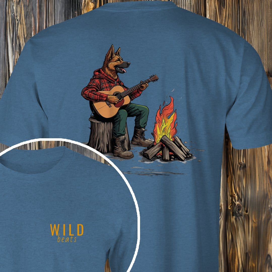 MyDesigns T-Shirt Heather Indigo / S German Shepherd Campfire Jam T-Shirt