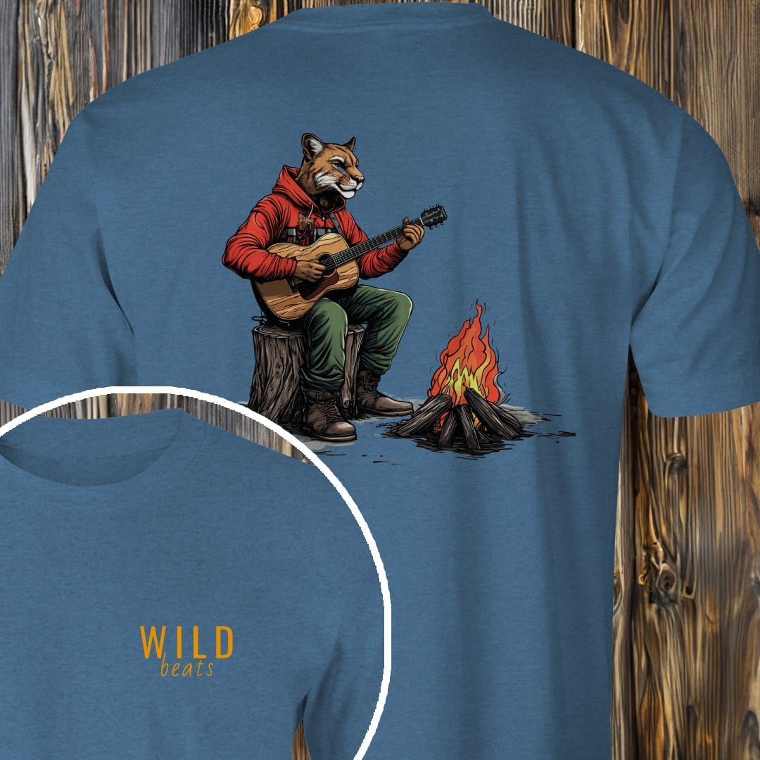 MyDesigns T-Shirt Heather Indigo / S Mountain Lion Campfire Jam T-Shirt