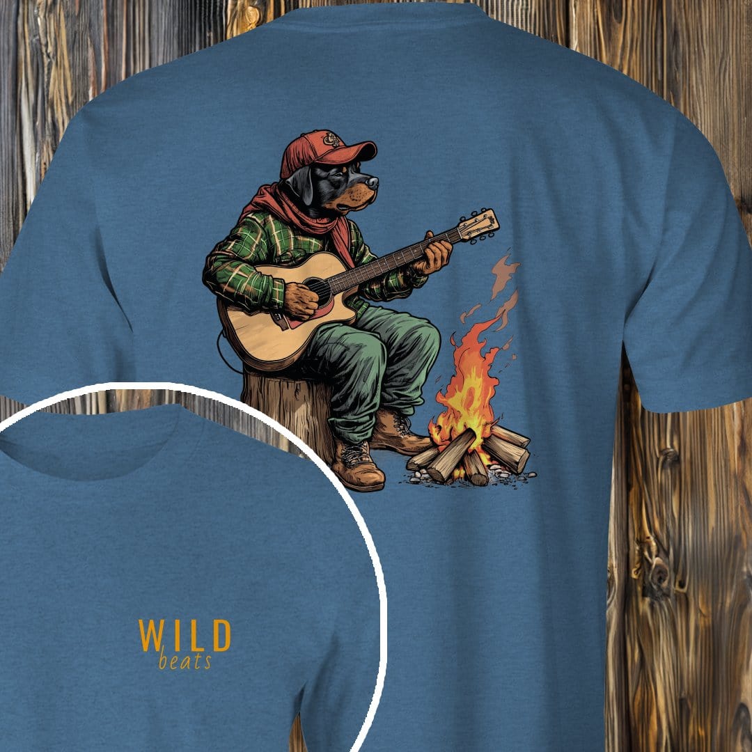 MyDesigns T-Shirt Heather Indigo / S Rottweiler Campfire Jam T-Shirt